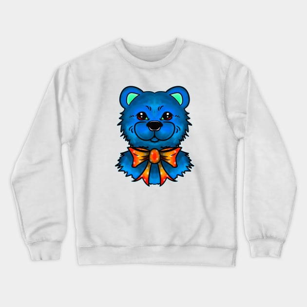 Blue Bear & Tie Dye Tie Crewneck Sweatshirt by TaliDe